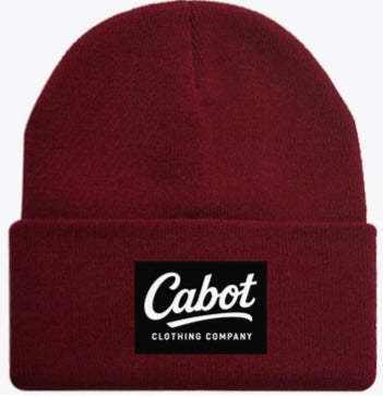 Maroon Woven Patch Winter Hat