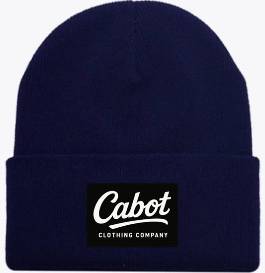 Navy Woven Patch Winter Hat