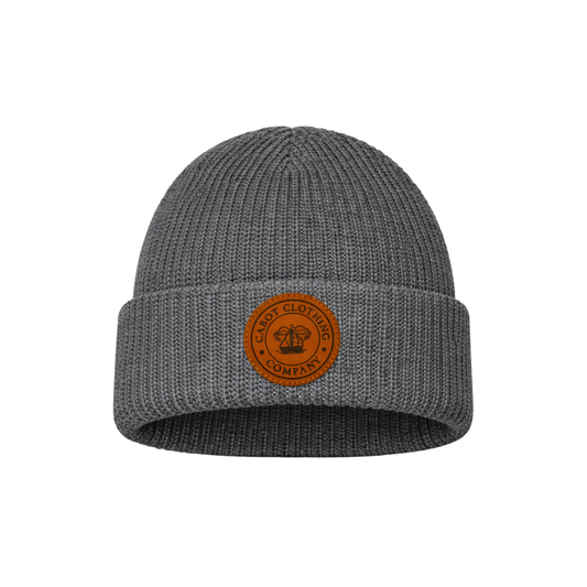Leather Patch Toque - Grey