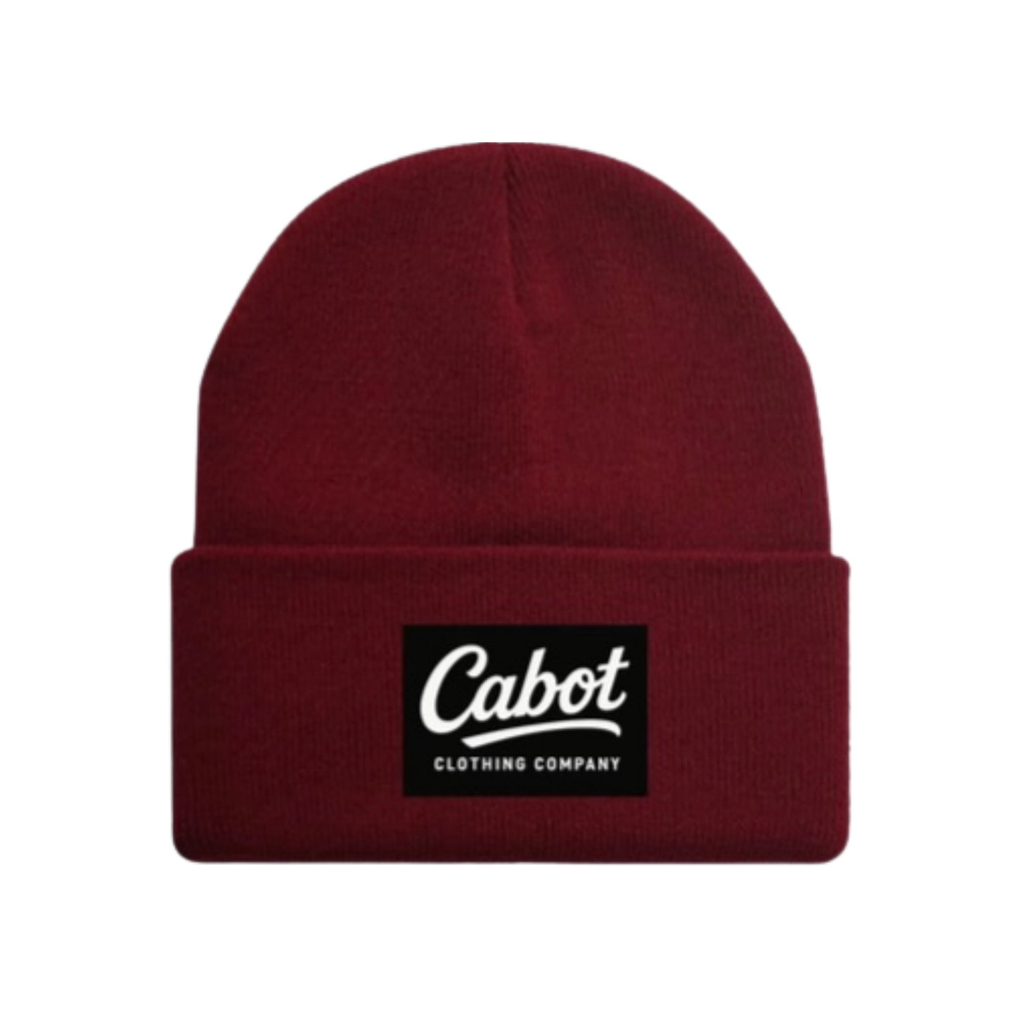 Woven Patch Winter Hat - Maroon